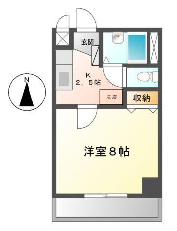コンフォール港楽(1K/3階)の間取り写真