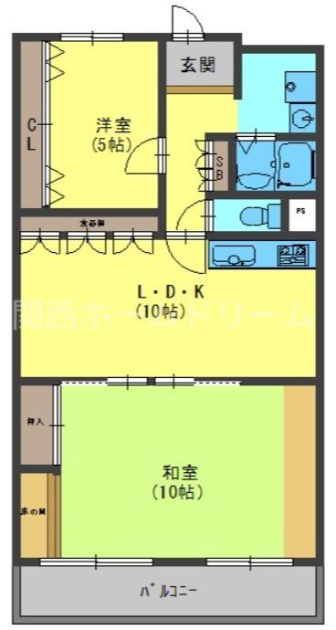 ネオコーポ門真(2LDK/10階)の間取り写真