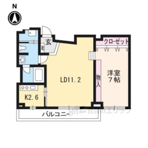 かぐら坂荘(1LDK/1階)の間取り写真