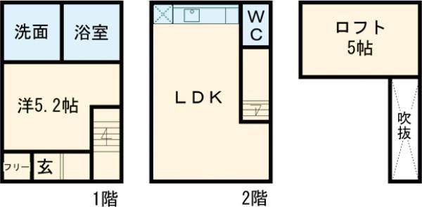 エスパース(1LDK/1階)の間取り写真