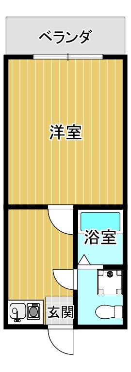 コスモハイツ(1DK/2階)の間取り写真