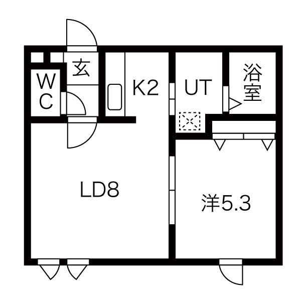 メトロサイドパレス24(1LDK/2階)の間取り写真