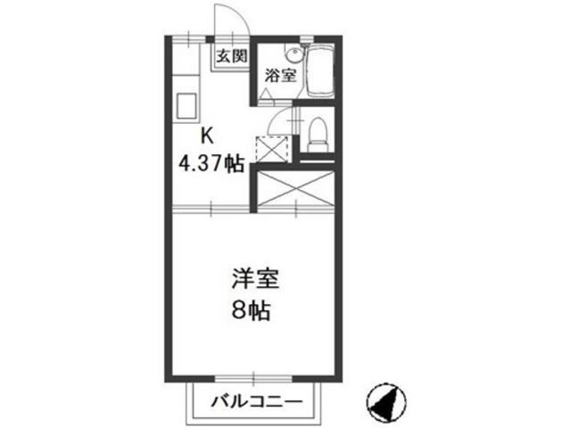 アンジェリーク松島(1K/2階)の間取り写真