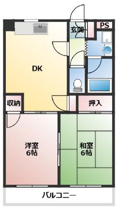 木村ビル(2DK/3階)の間取り写真