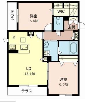 グランシャリオ西神戸(2LDK/1階)の間取り写真