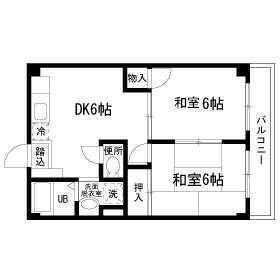 マンションナガセ(2DK/2階)の間取り写真