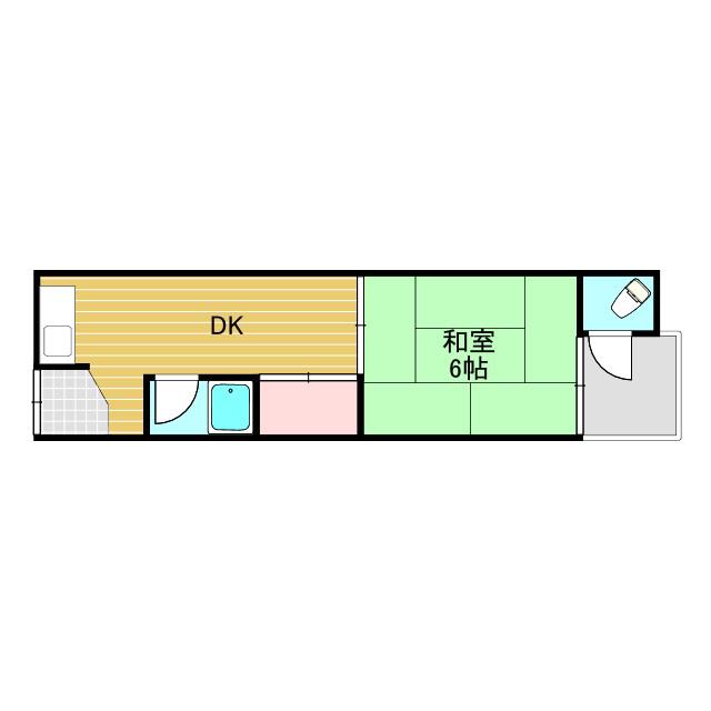羽根文化(1DK/1階)の間取り写真