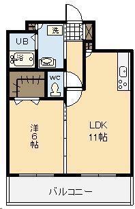 ピーチフローレ5(1LDK/2階)の間取り写真