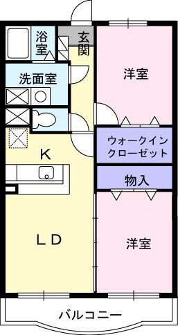 セレーノ 壱番館(2LDK/2階)の間取り写真