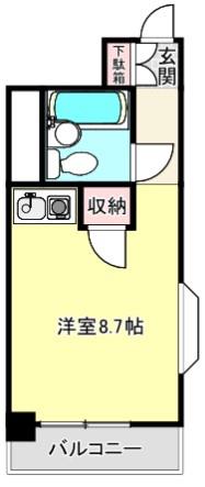 豊国スカイマンション国分(ワンルーム/7階)の間取り写真