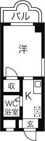 クレールショーワII(1K/4階)の間取り写真