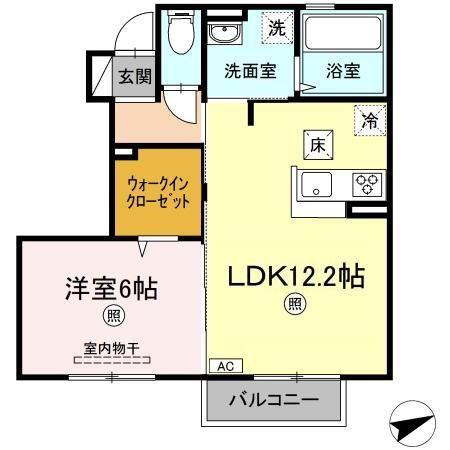 グランド・ジパング(1LDK/1階)の間取り写真