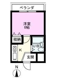 ブランシュ天王台(1K/2階)の間取り写真