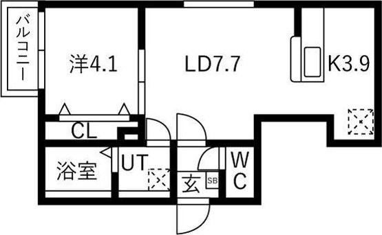 ライトベル北20条(1LDK/2階)の間取り写真