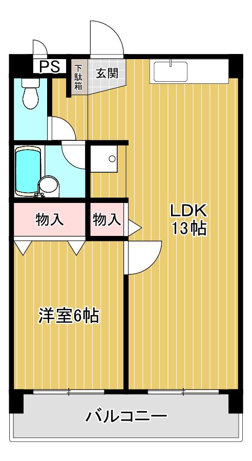レジデンスNB(1LDK/2階)の間取り写真