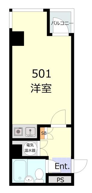 東新橋ビル(ワンルーム/5階)の間取り写真