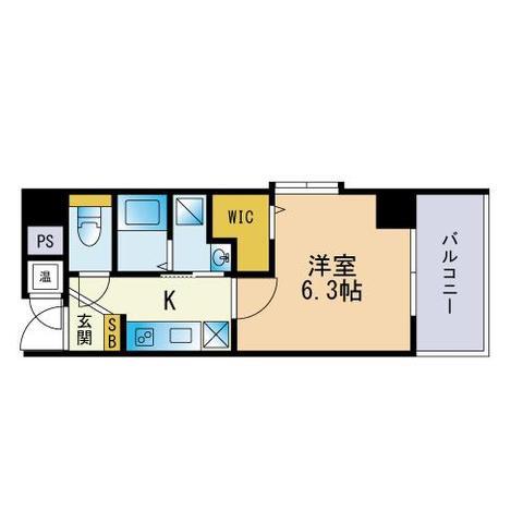 オーク薬院(1K/7階)の間取り写真