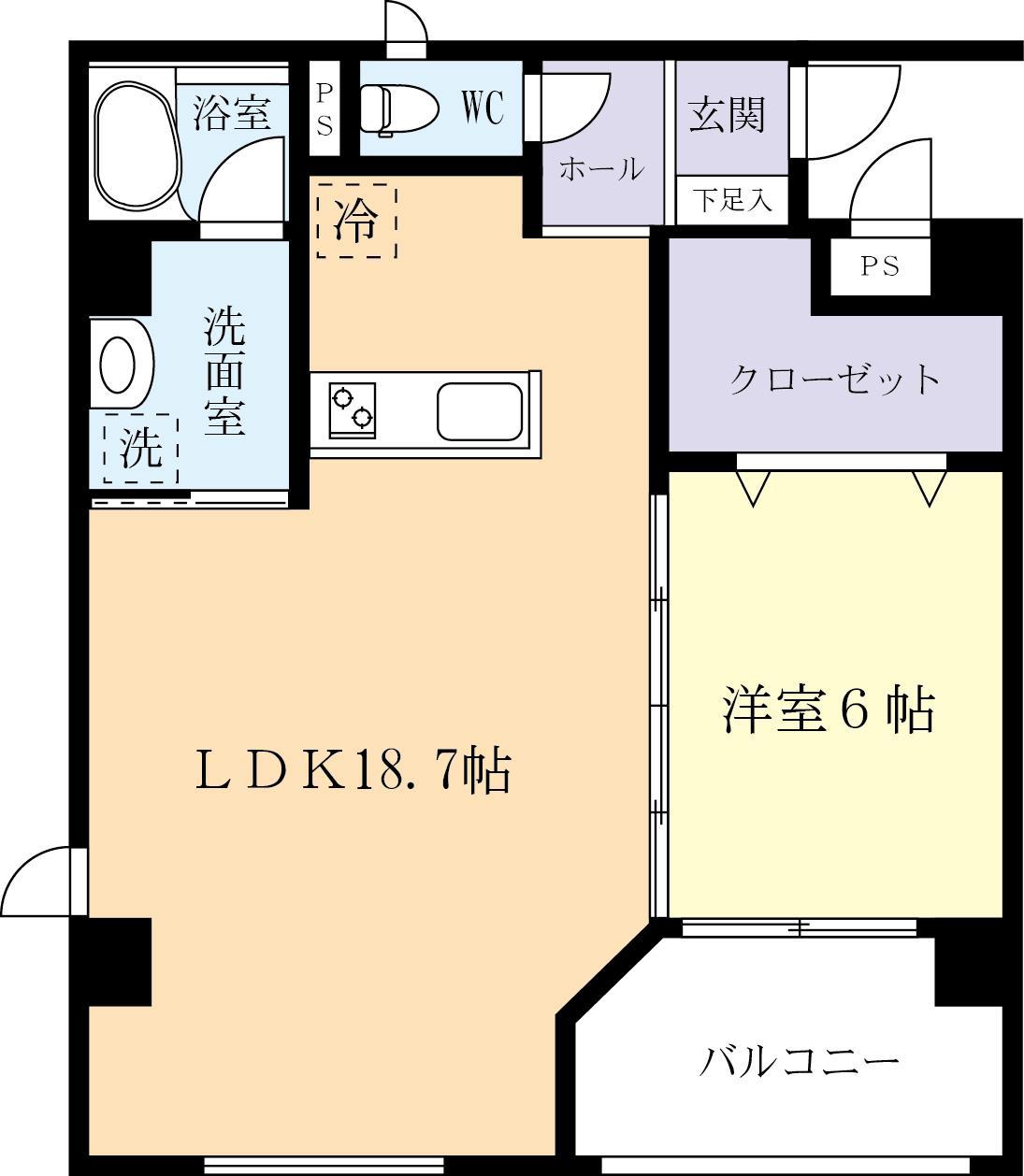 ブランフレア(1LDK/2階)の間取り写真
