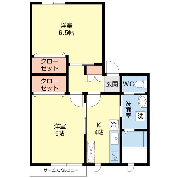 LA MAISON SATO(2K/2階)の間取り写真