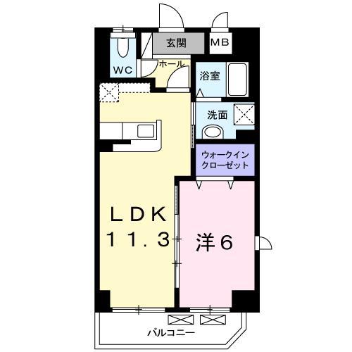 サンライズコード(1LDK/3階)の間取り写真