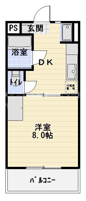 メルベーユI(1DK/1階)の間取り写真