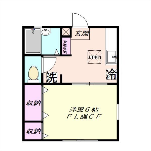 エスペランドNAKA(1K/1階)の間取り写真