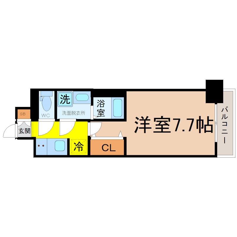 メイクス名駅太閤(1K/1階)の間取り写真