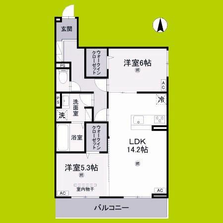RETORIA阪南町(2LDK/3階)の間取り写真