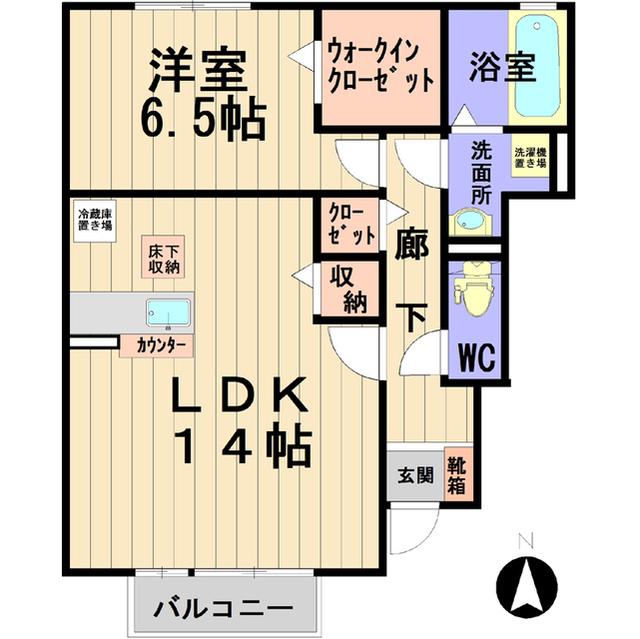FAMILLE COURT II(1LDK/1階)の間取り写真