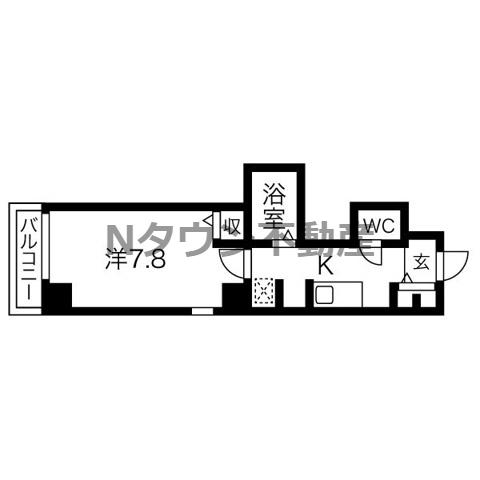 アンジュール栄(1K/10階)の間取り写真