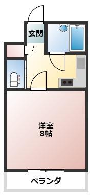 東海第1ビル(1K/2階)の間取り写真