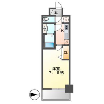 プレサンス東別院駅前(1K/12階)の間取り写真