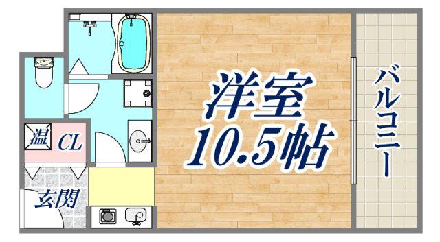 IPSXイースト(1K/9階)の間取り写真