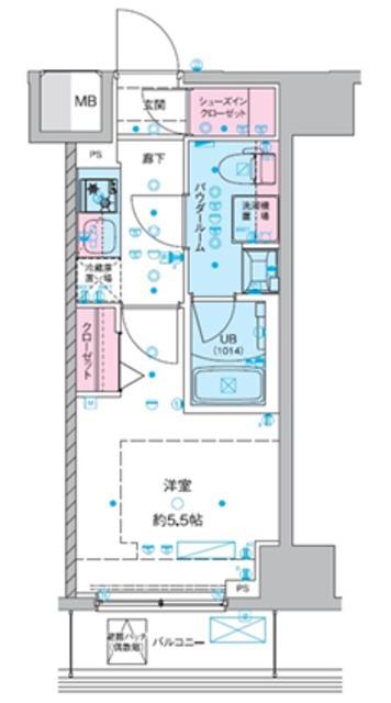 ジェノヴィア西川口III(1K/3階)の間取り写真