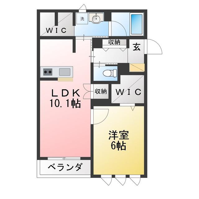 MAISON DE ARBRE(1LDK/1階)の間取り写真