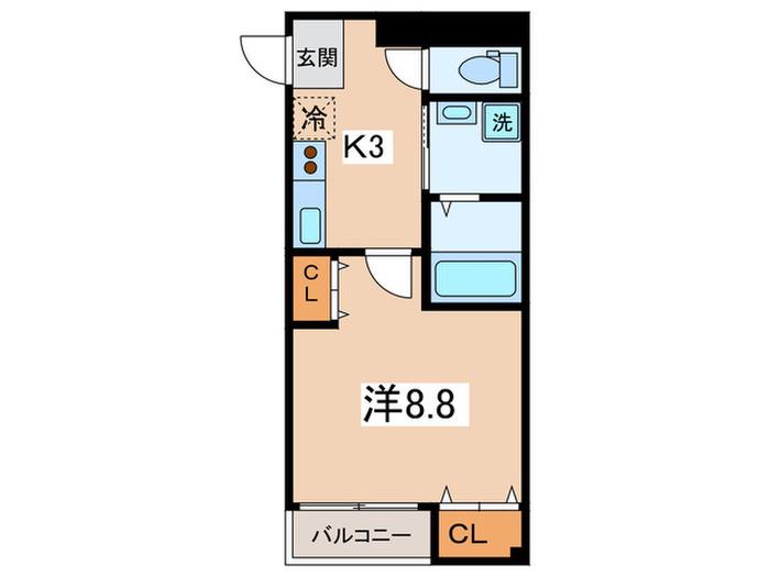 セレスティアル浦島(ワンルーム/3階)の間取り写真