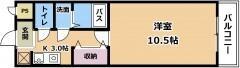 ZEN3(1K/2階)の間取り写真