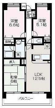 イネージュ(3LDK/4階)の間取り写真