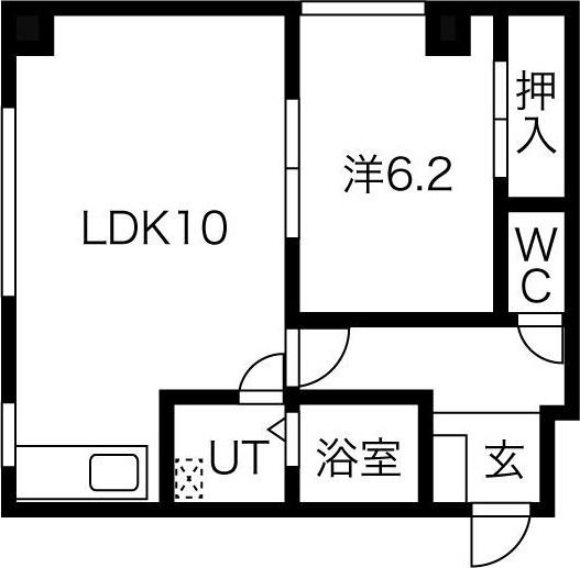 グッド・パーク(1LDK/3階)の間取り写真