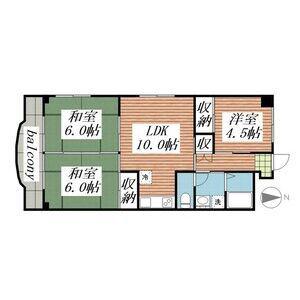 プレズ名古屋入場(3LDK/3階)の間取り写真