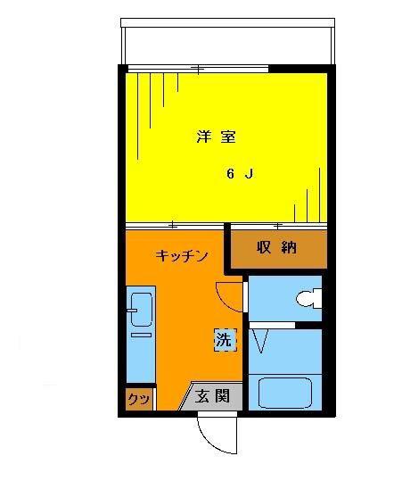 フラワーハイツ(1K/1階)の間取り写真