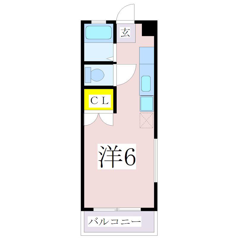 宇宿リバ-ハイツ(1K/3階)の間取り写真