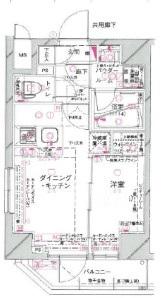 ステージグランデ早稲田(1DK/7階)の間取り写真
