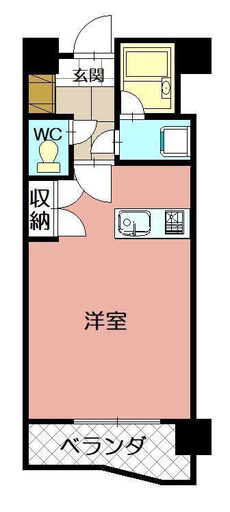 サンラビール小倉(ワンルーム/6階)の間取り写真