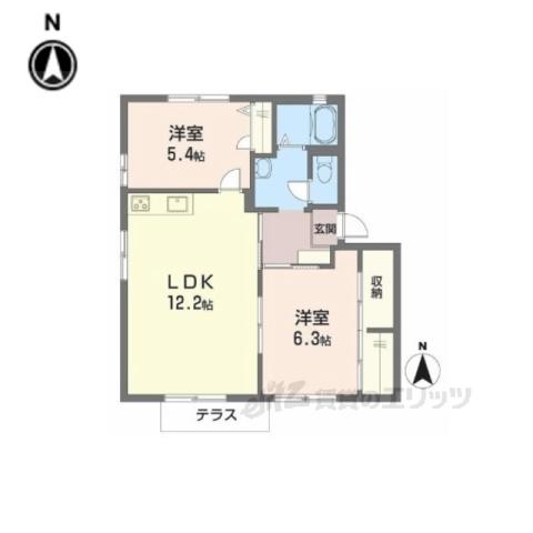 コートアベニュー(2LDK/1階)の間取り写真