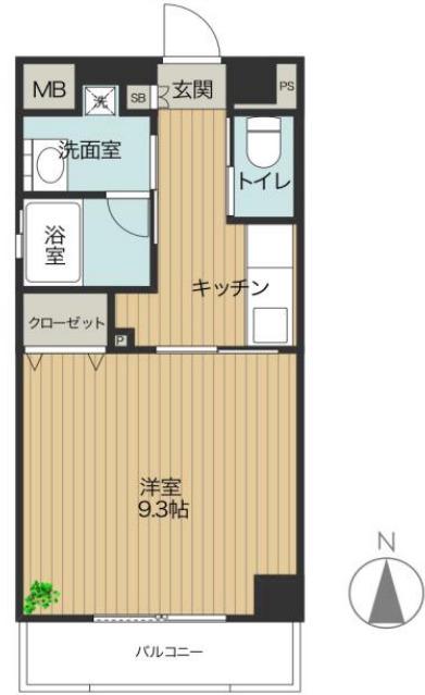 ベルナスV(1K/2階)の間取り写真