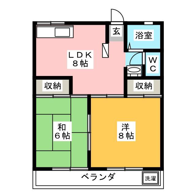 コーポラ・ヒル(2LDK/2階)の間取り写真