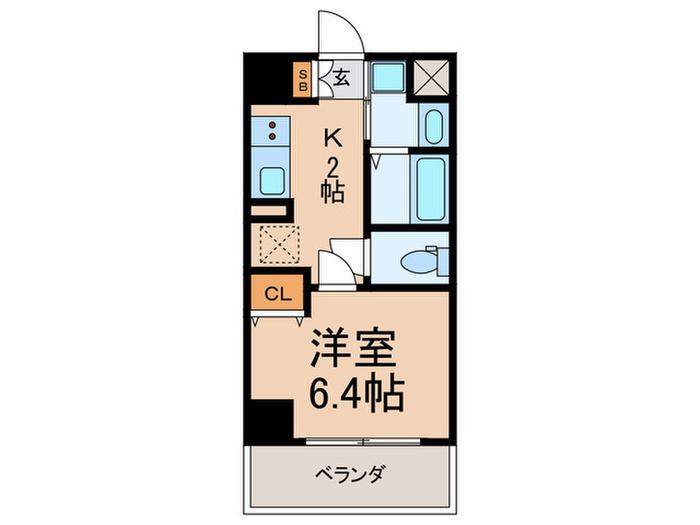 GLOIRE YZ(1K/4階)の間取り写真