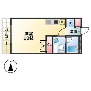 センコーナイン(ワンルーム/4階)の間取り写真