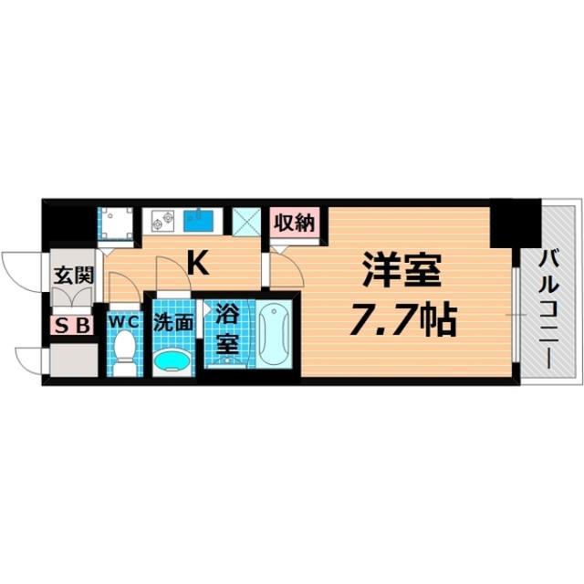 エスレジデンス野江(1K/6階)の間取り写真